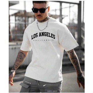 Camiseta Casual Masculina Los Angeles California em Algodão