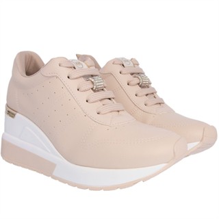 Tênis Via Marte Anabela Feminino Detalhe Strass Nude