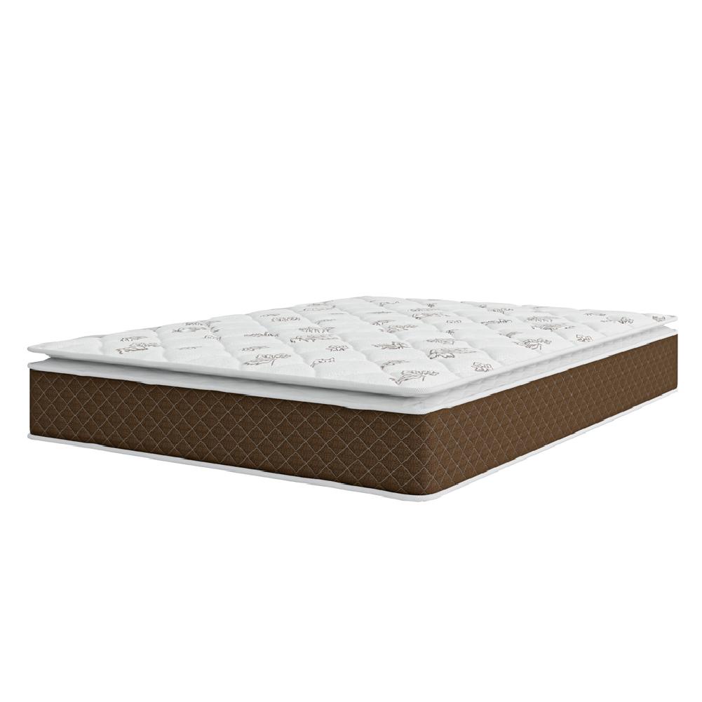 Colchão Casal Molas Ensacadas Pillow Top Martino 138x188x25cm Marrom/Branco Umaflex - Suporta até 12 em Oferta na Shopee
