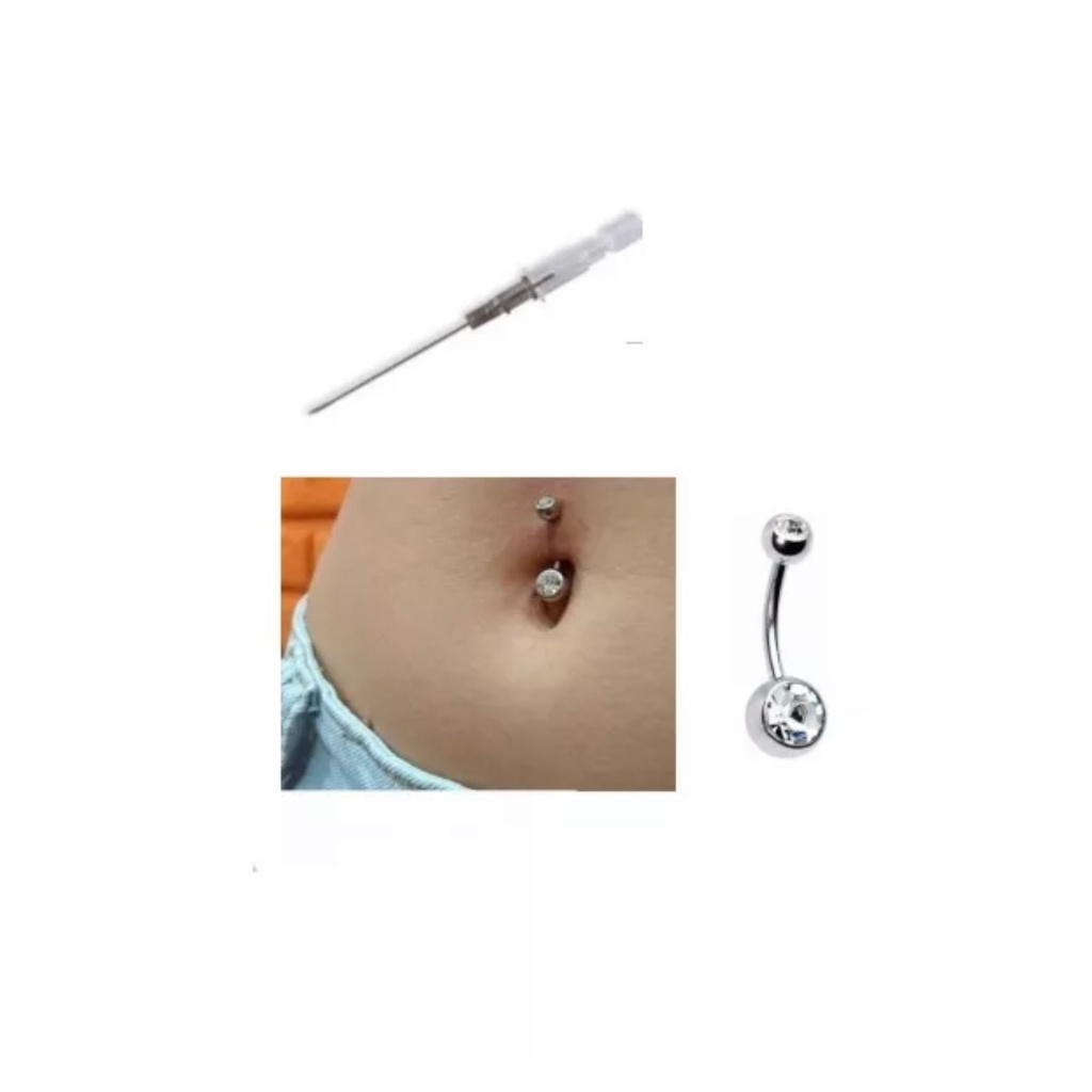 Kit Body Piercing -  Umbigo Com Joia e Cateter