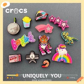 Crocs jibbitz Encanta Sapatos Acessórios De Buraco De Flores Botão Da Série Rainbow Spaceship