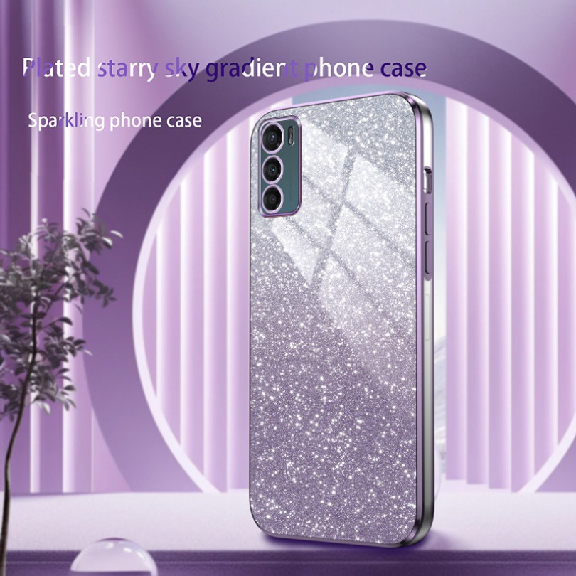 Capa De Telefone Com Brilho Transparente Para Moto Motorola G50 G42 G32 G31 G30 G20 G10 Power G22 E20 Textura De Luxo — imagem 2 de 2