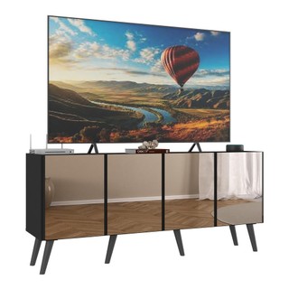 Rack TV até 50 Polegadas 4 Portas Retrô com Espelhos Multimóveis MP1082 em Oferta na Shopee