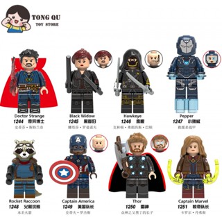 Superhero Minifigures Capitão Marvel Hawkeye Building Block Coleção de brinquedos Ornamentos mini modelo