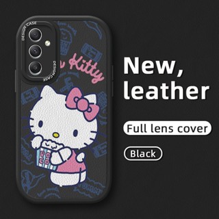 Para Samsung A14 A34 A54 5G Capa Hello Kitty Cat Novo Design De Couro Macio Completa Proteção Da Câmera À Prova De Choque