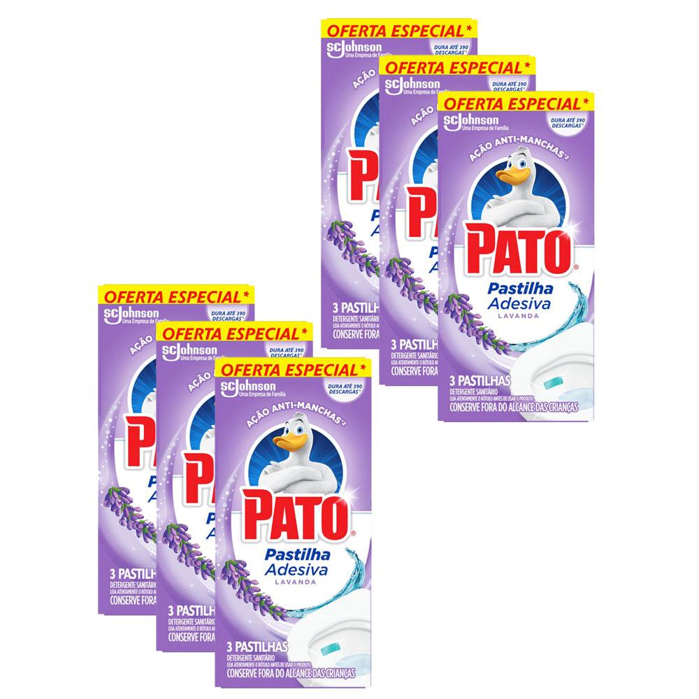 Kit 6 Detergentes Sanitário Pastilha Adesiva Pato Lavanda 3un 20% de Desconto - Home & Living