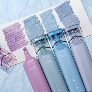 4pcs/set Morandi Marcador De Cores Glitter Highlighter Linha Flexível Largura Da Marcadores De Pintura De Arte Para em Oferta na Shopee