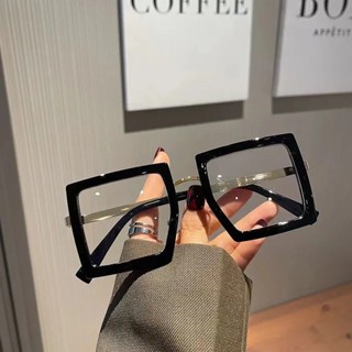 Moldura Espessa Quadrada Quadrada Óculos Pretos Anti-Azul Luz Moldura Feminina Face Plana Ferramenta Xiaohongshu Influenciador Personalidade Óculos de aspecto mais fino Tendência Masculina