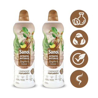 Kit 2 Limpador Perfumado Sanol Extratos Naturais Gengibre Sandalo