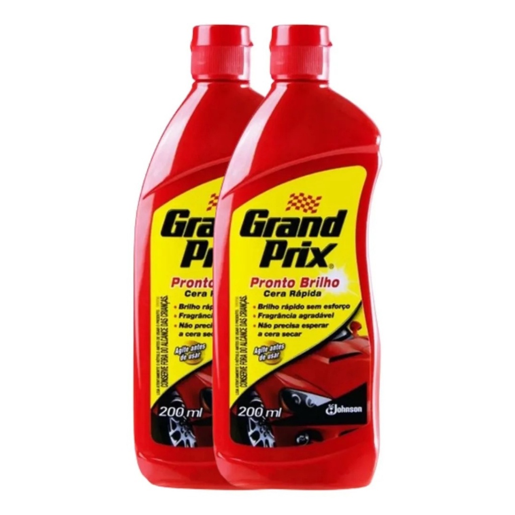 Kit c/ 02 Cera Automotiva Líquida Grand Prix - Pronto Brilho 200ml em Oferta na Shopee