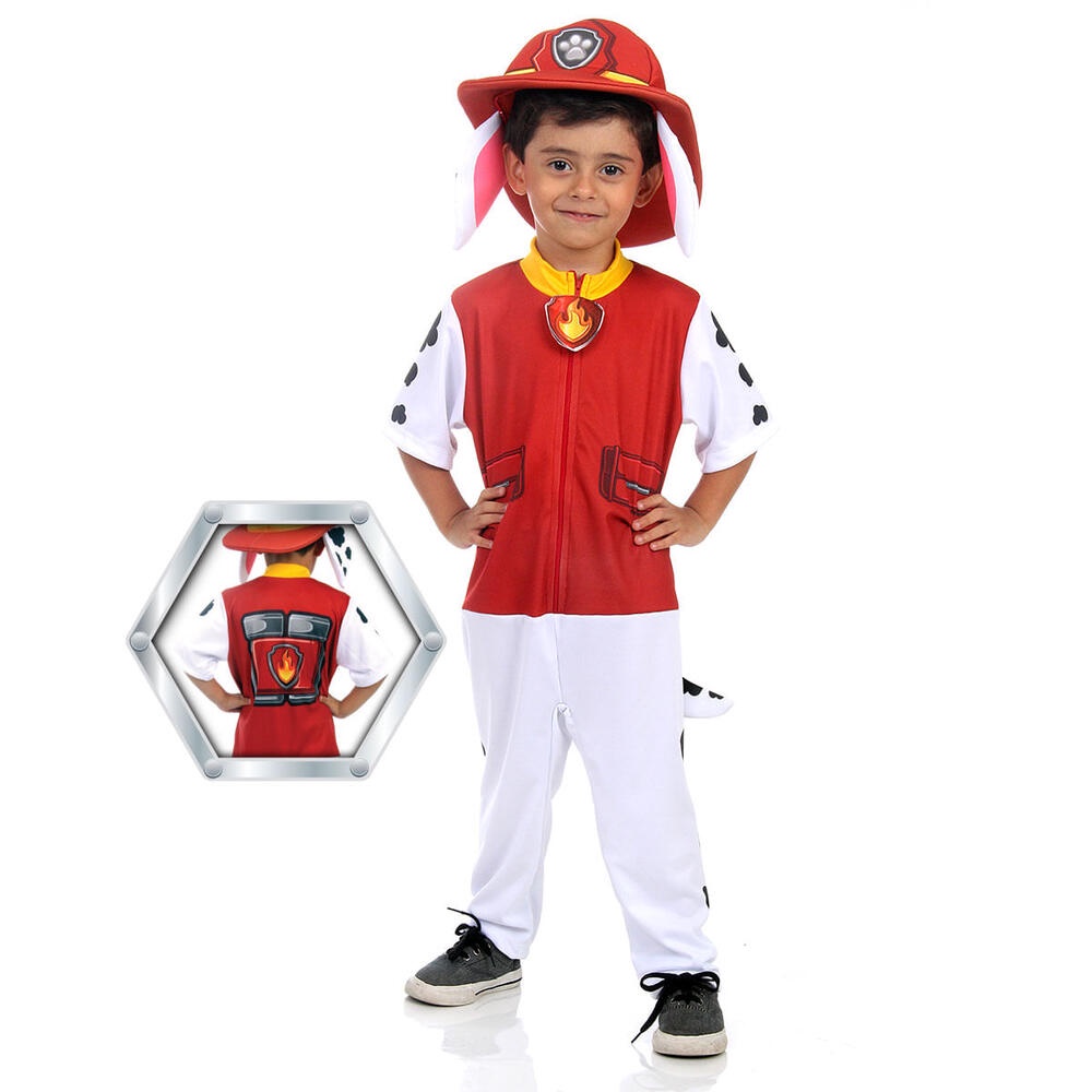 Fantasia Patrulha Canina Marshall Infantil Macacão C/ Chapéu
 em Oferta na Shopee