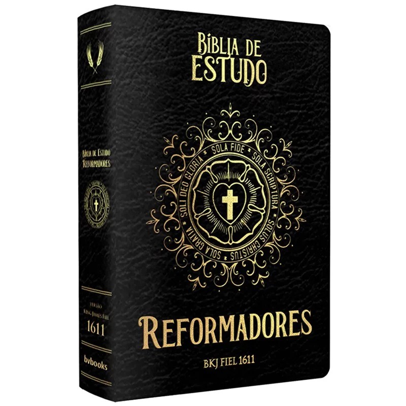Bíblia de Estudo Reformadores | KJF | Letra Normal | Capa Luxo Preta em Oferta na Shopee