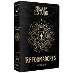 Bíblia de Estudo Reformadores | KJF | Letra Normal | Capa Luxo Preta