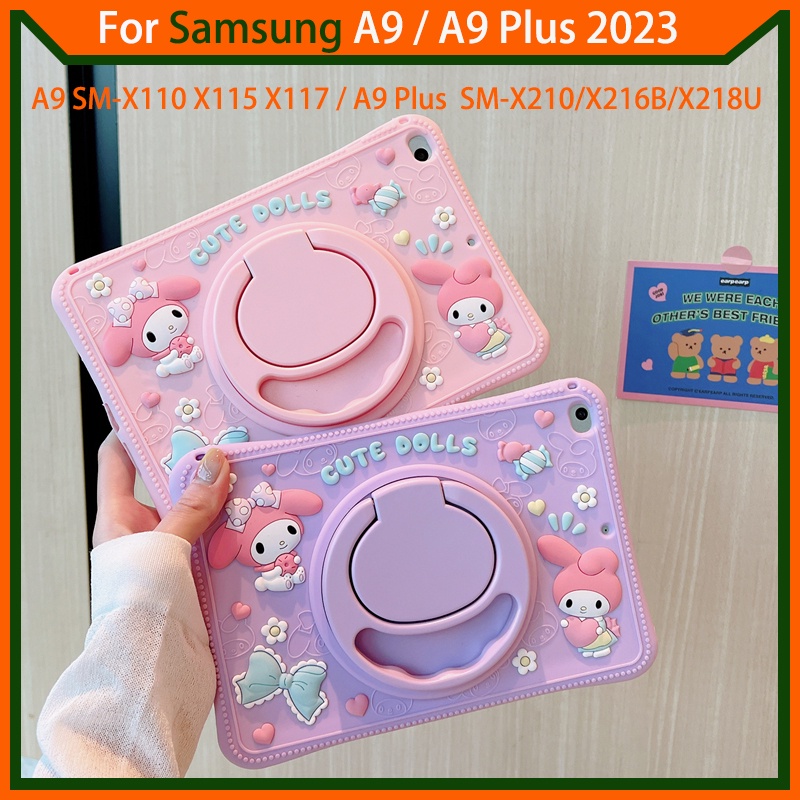 Para Samsung Galaxy Tab A9 Plus A9 + 11 Polegadas 2023 SM-X210 X216B X218U 8,7 X110 X115 X117 360 ° Suporte Giratório Crianças Com Cobertura Protetora De silicone Macia anti-Queda