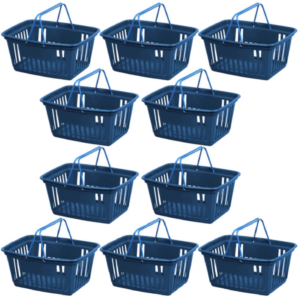 Cesta de Mercado 21,4 L com Alça de Metal 10 Unidades PLASNEW