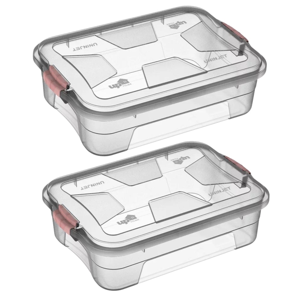 Kit 2 Cesto Caixa Organizadora 10 Litros Transparente Multiuso C/ Tampa Empilhavel em Oferta na Shopee