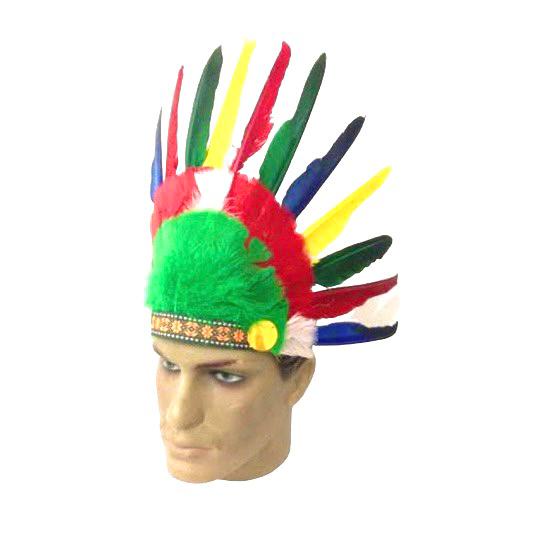 Cocar Índio Pena grande colorido fantasia carnaval Pajé