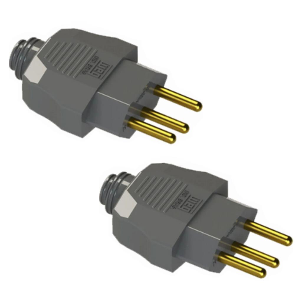 Kit 2 Plugues Machos 2P+T 20A 250V Cinza Axial Prensa Cabo em Oferta na Shopee