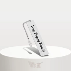 Vnox Fashion Personality Free Rectângulo Personalizado Bookmarks Para Homens Mulheres , De Aço Inoxidável À Prova D'água Tag Accessory