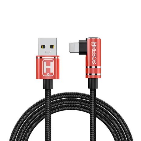 Cabo Hrebos Turbo 90°  1M IPHONE /Tipo-C /V8 GAMER JOGOS