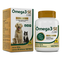 Suplemento Vetnil Omega 3 Se 1100 P/ Cães/Gatos 30 Capsulas