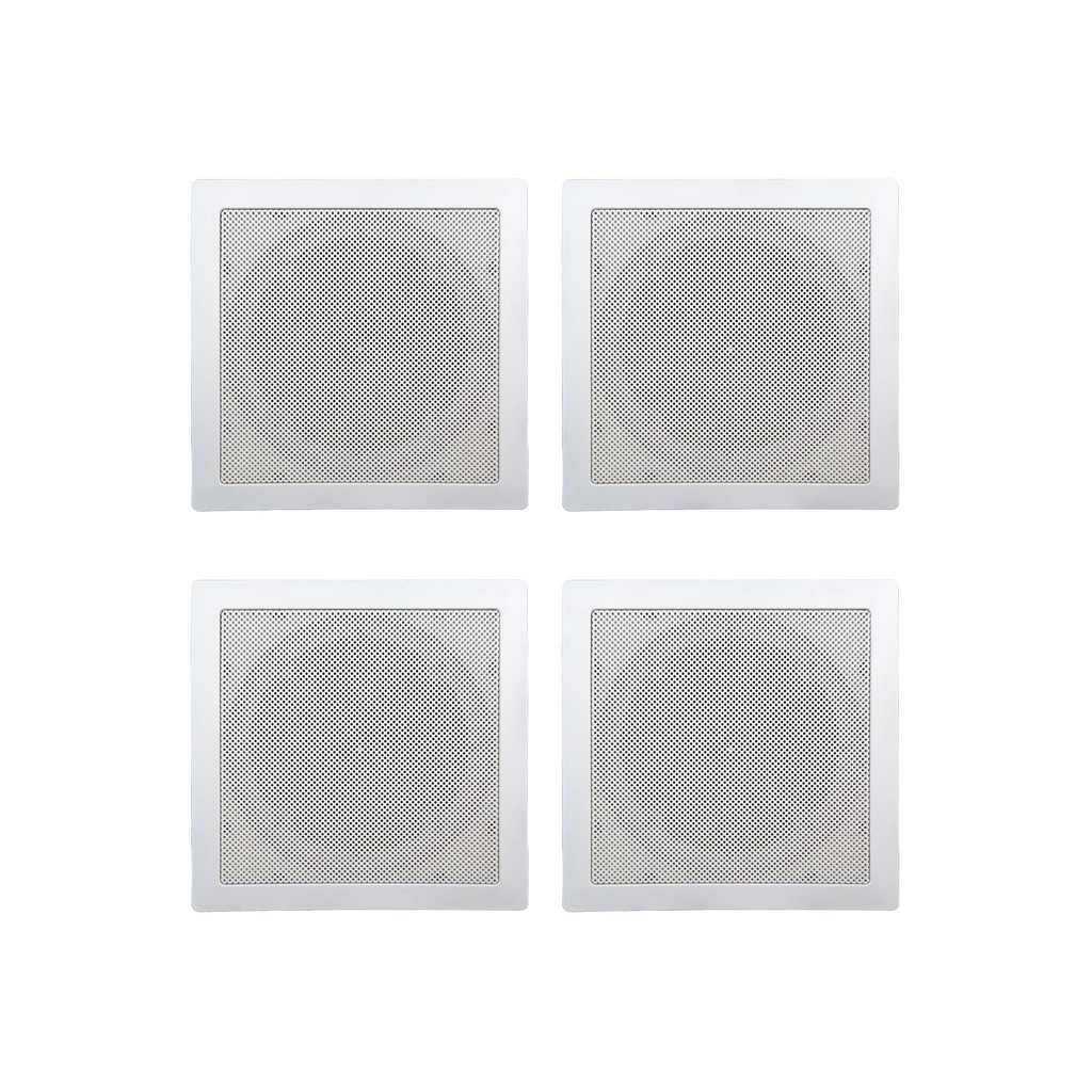 Kit 4 Base Arandela de Teto Quadrada Plastico Fiamon Para Alto Falante 6" Som Ambiente Gesso