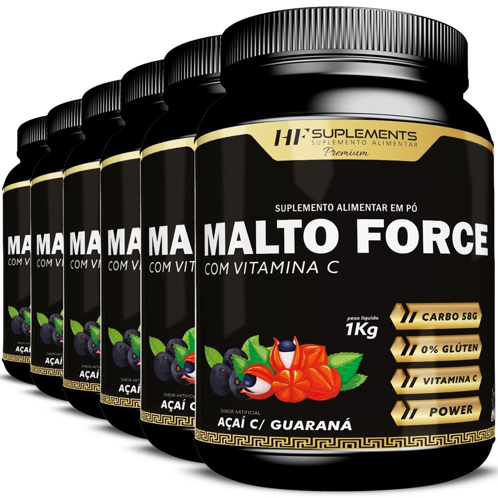 6x MALTO FORCE MALTODEXTRINA C/ VITAMINA C 1KG HF SUPLEMENTS