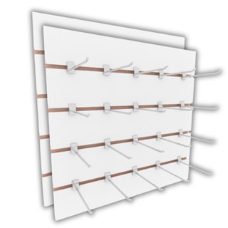 Painel canaletado + 20 ganchos 60x60 Branco mdf canelado em Oferta na Shopee