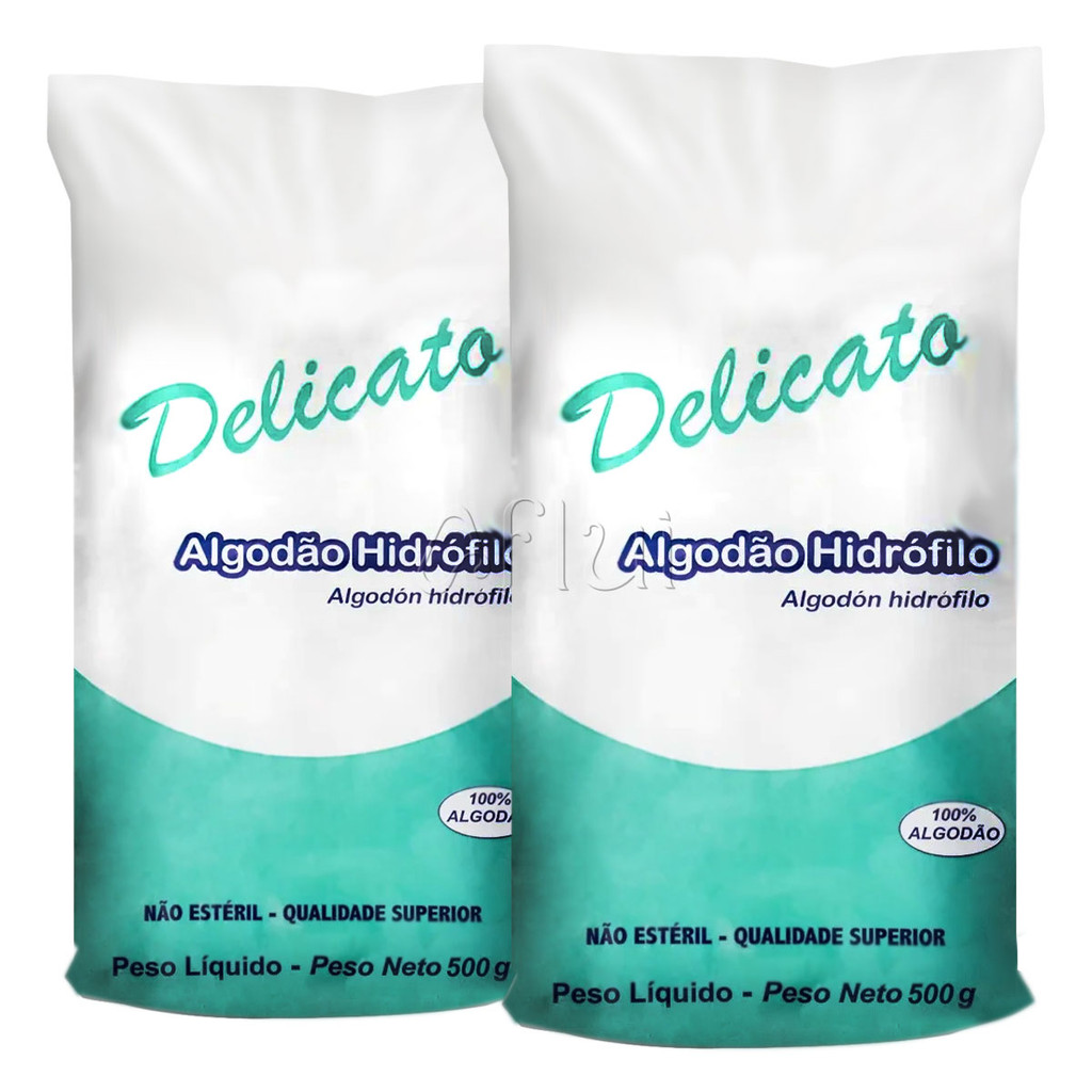 Algodão 2 Rolos de 500g Cremer Delicato Hidrófilo 100% Puro Algodão