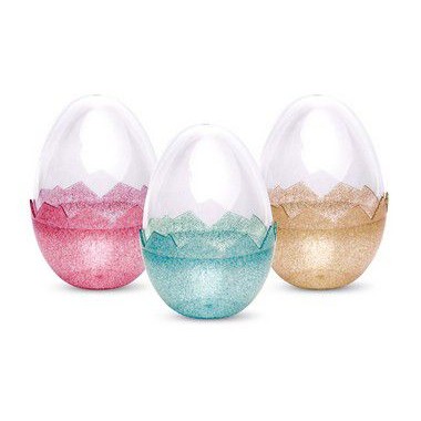 Ovo Transparente Glitter em Acrílico P 8x11cm - 01 unidade - Cromus Páscoa - Rizzo Embalagens​