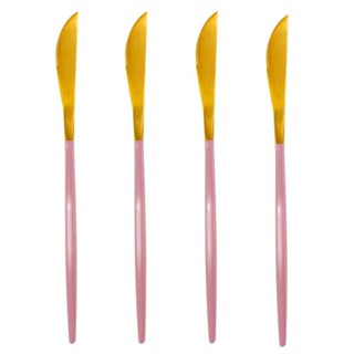 Facas de Mesa Inox Dourado e Rosa Lady 4 peças - Casambiente em Oferta na Shopee