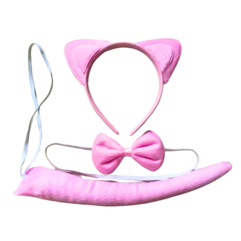 Tiara de Gatinho com Gravata e Rabo