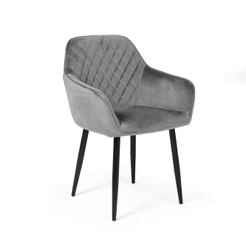 Cadeira Estofada Veludo Base Metal Barcelona