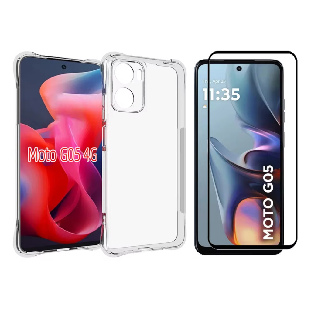 Capa Case Capinha Anti Impacto Para Motorola Moto G05 + Película 3D Vidro Temperado em Oferta na Shopee