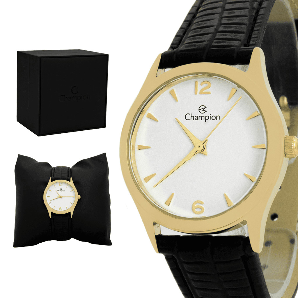 Relogio Masculino Champion Aço Inoxidavel Dourado Resistente a Agua Original Garantia CN24566B