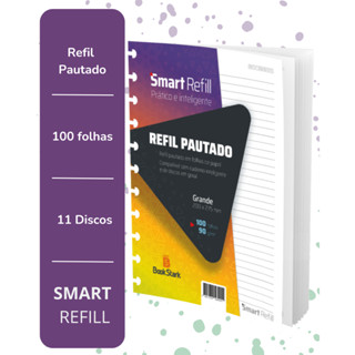Refil Pautado Para Caderno Inteligente 100 Folhas Grandes 200 x275mm - 11 discos em Oferta na Shopee