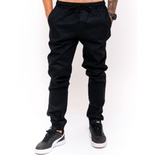 CALÇA JOGGER MASCULINO JEANS E SARJA SLIM COM ELASTICO AJUSTÁVEL-Envio Imediato em Oferta na Shopee