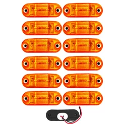 12 Lanterna Vigia Ônibus Caminhão 2 LED Âmbar BIVOLT +Chicote