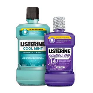 Kit Listerine Refrescância Intensa Cool Mint 1L + Listerine Total Care 500Ml
