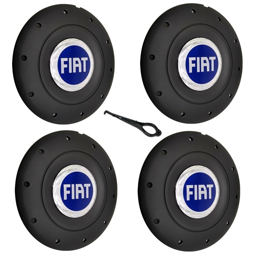 Jogo 4 Calota FIAT Encaixe em Rodas CUBO ALTO CRONOS/ARGOS/ MOBI/ DOBLO/ PALIO/ GRAND SIENA/ STRADA/ FIORINO 14 calotinha de Centro modelo amarok para Roda de Ferro Fiat Aro 14 / 15 roda 4 Furos