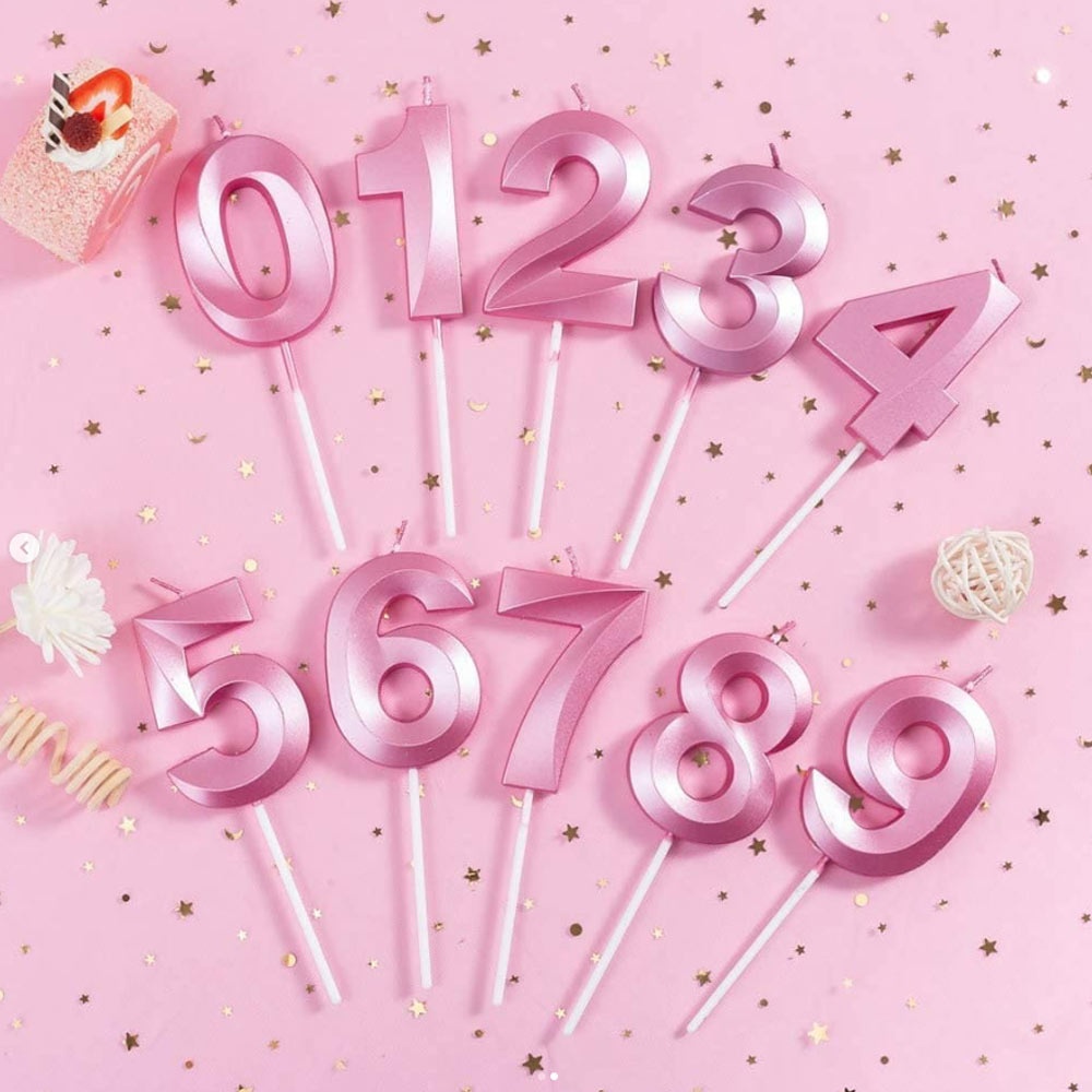 Vela de Aniversário Unidade Design Perolizada Rosa - Silver Festas
