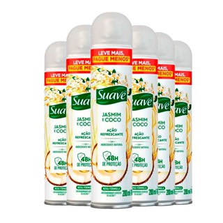 Kit Desodorante Aerosol Suave Jasmim E Coco 200ml C/6 Unidades