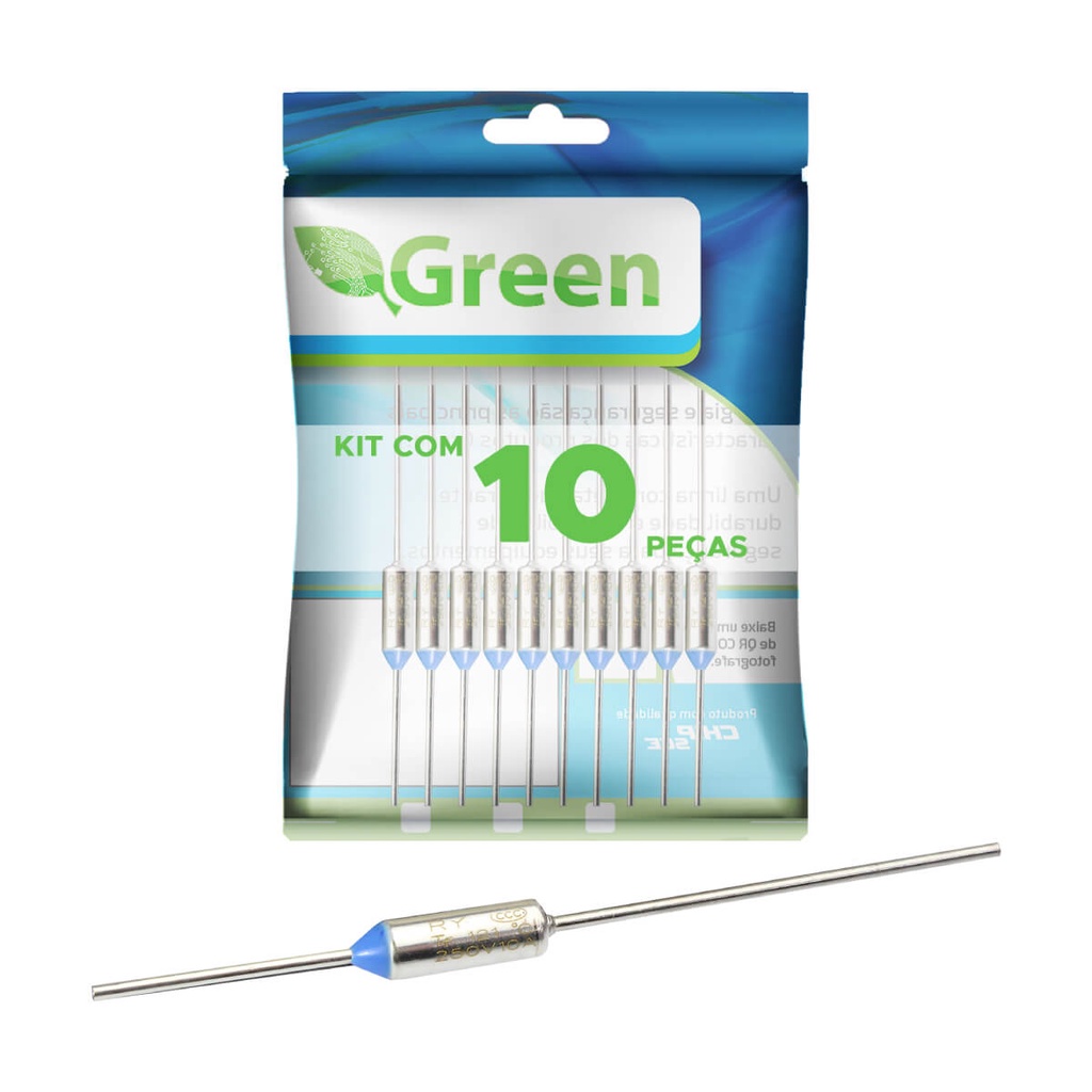 10x Fusível Térmico 121° 10a 250v 121 Graus Para Fritadeira