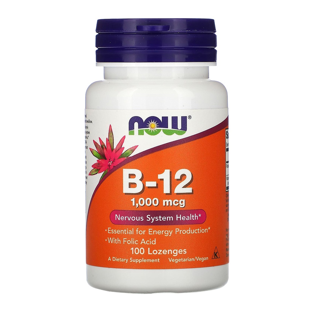 Vitamina B-12 1mg e Ácido Fólico Now Foods 100Pastilhas em Oferta na Shopee