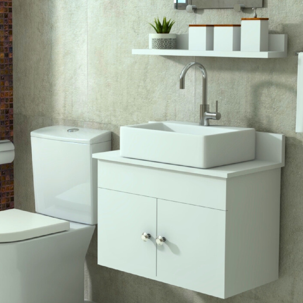 Gabinete Suspenso para Banheiro 60cm - Comprar com Melhor Preço em Banheiros