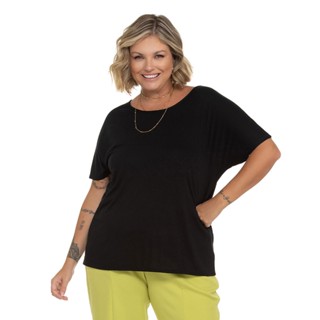 Blusa Feminina Plus Size Secret Glam Preto