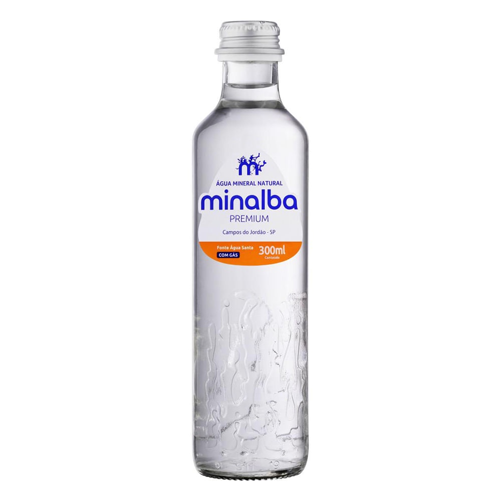 AGUA MINERAL MINALBA PREMIUM COM GÁS 300ML em Oferta na Shopee