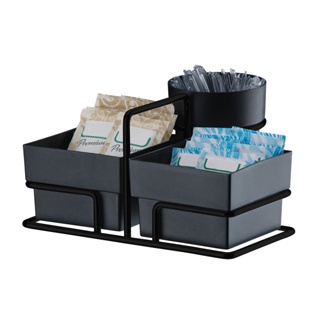 Organizador Para Saches De Açúcar Adoçante Mexedor Chá Café De Bancada Preto Fosco em Oferta na Shopee