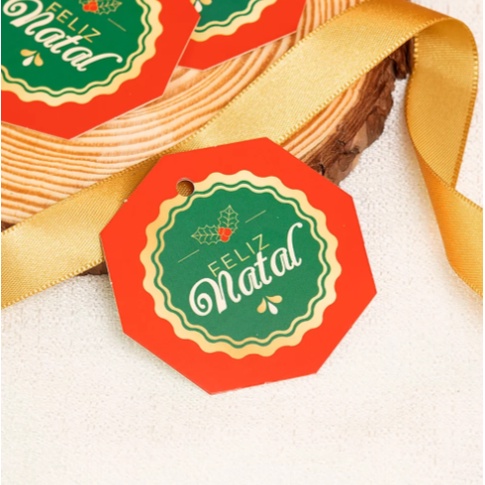 20 Tags Retangular Natalina mod. 1 3624 (Jango Natal OUTLET) - Stationery