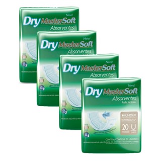 Kit 4 Absorvente Geriátrico Dry MasterSoft 20 Unidades cada